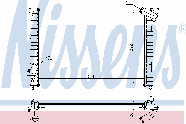 Радиатор охлаждения NISSENS 69701A