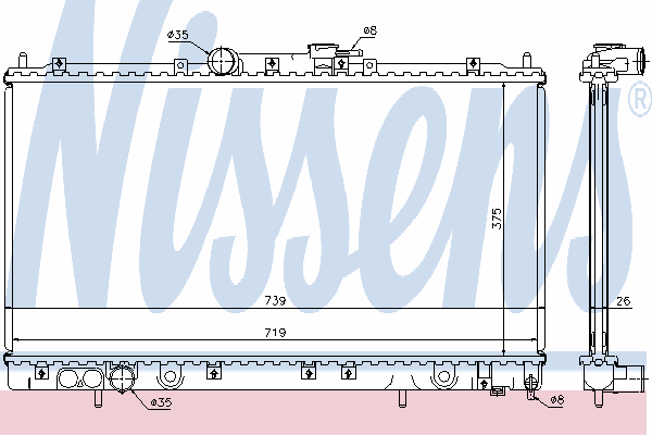 Радиатор охлаждения NISSENS 62868A