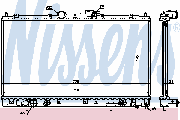 Радиатор охлаждения NISSENS 62869A