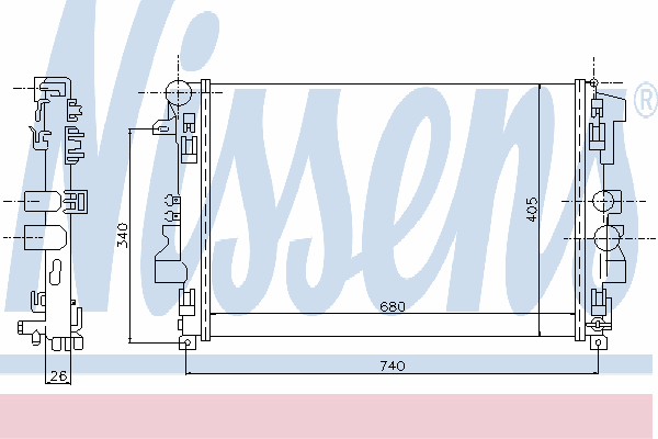Радиатор охлаждения NISSENS 62572