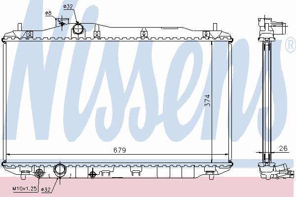 Радиатор охлаждения NISSENS 68134A