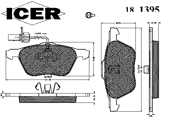 Тормозные колодки ICER 181395