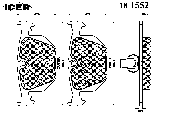 Тормозные колодки ICER 181552