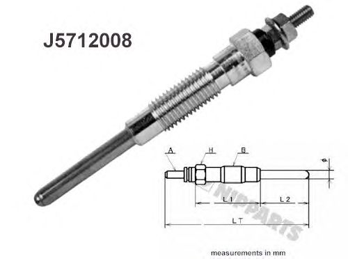 Свеча накала NIPPARTS J5712008