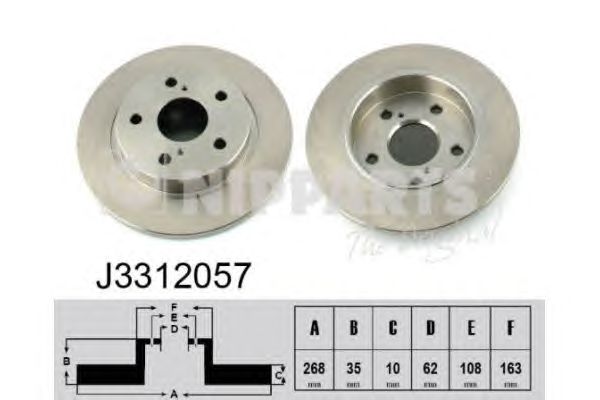 Тормозной диск NIPPARTS J3312057