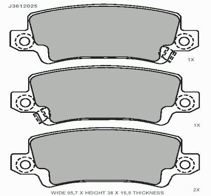 Тормозные колодки NIPPARTS J3612025