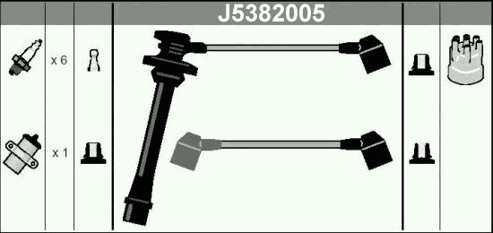 Комплект высоковольтных проводов NIPPARTS J5382005
