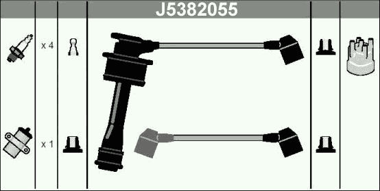 Комплект высоковольтных проводов NIPPARTS J5382055