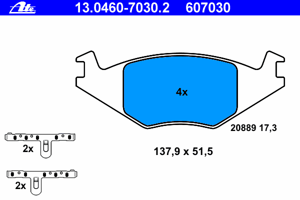 Тормозные колодки ATE 13.0460-7030.2