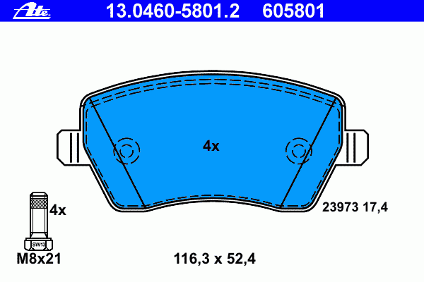 Тормозные колодки ATE 13.0460-5801.2