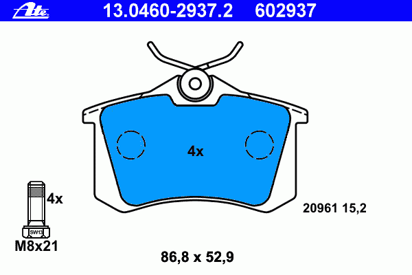 Тормозные колодки ATE 13.0460-2937.2