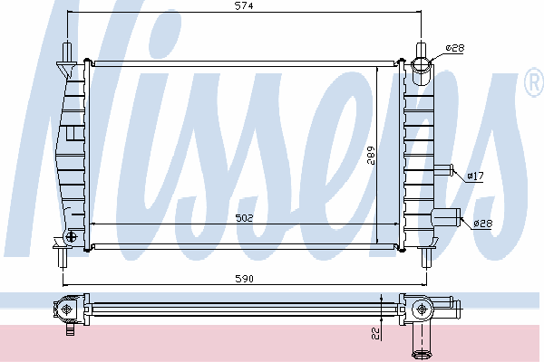 Радиатор охлаждения NISSENS 62085A