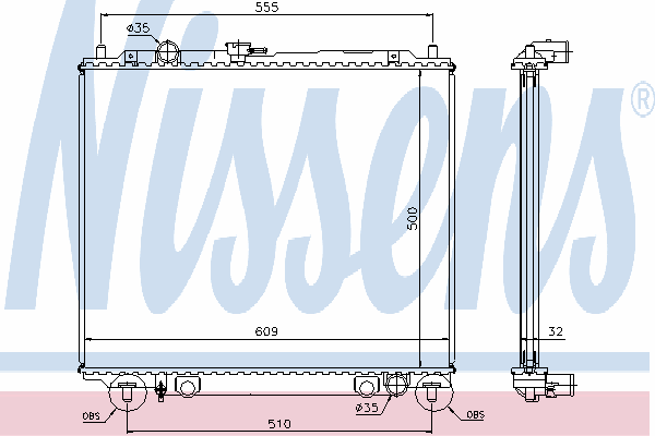 Радиатор охлаждения NISSENS 62852