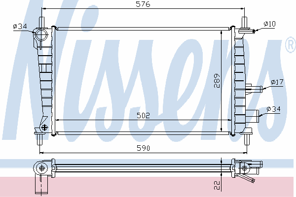 Радиатор охлаждения NISSENS 62082A