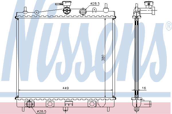 Радиатор охлаждения NISSENS 62902A