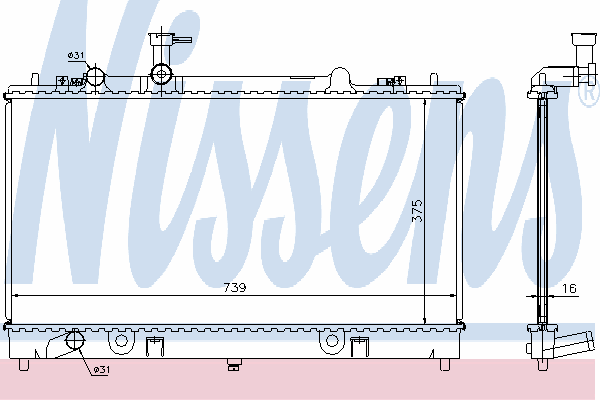 Радиатор охлаждения NISSENS 62464A