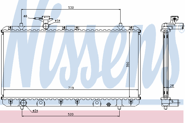 Радиатор охлаждения NISSENS 64167A