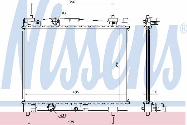 Радиатор охлаждения NISSENS 64671A