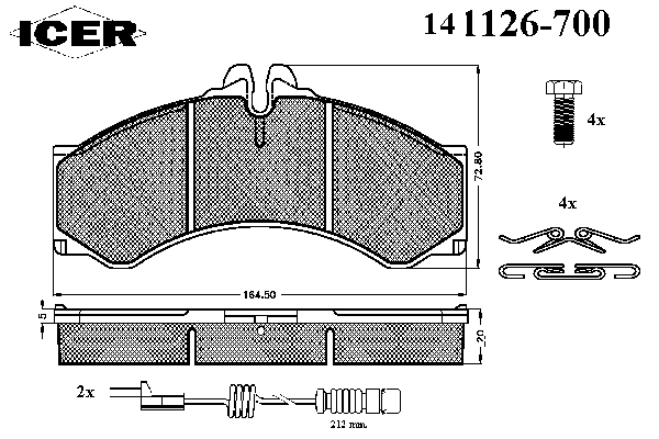 Тормозные колодки ICER 141126-700