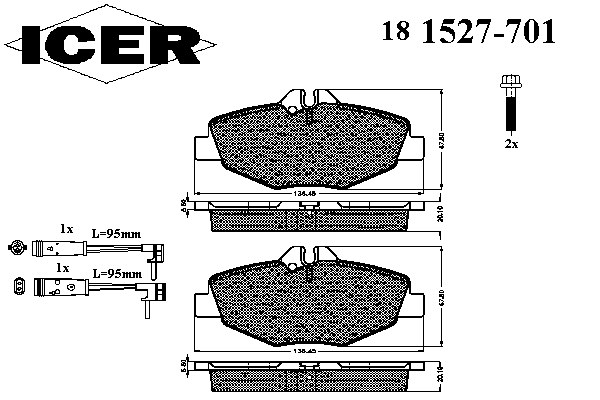 Тормозные колодки ICER 181527-701
