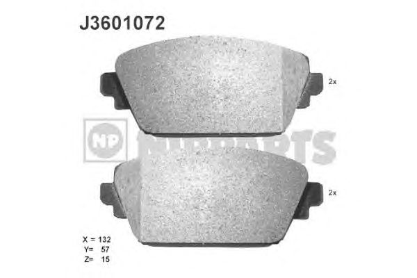 Тормозные колодки NIPPARTS J3601072