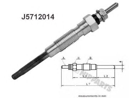 Свеча накала NIPPARTS J5712014