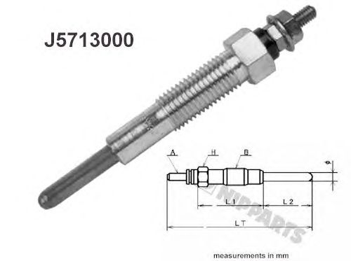 Свеча накала NIPPARTS J5713000