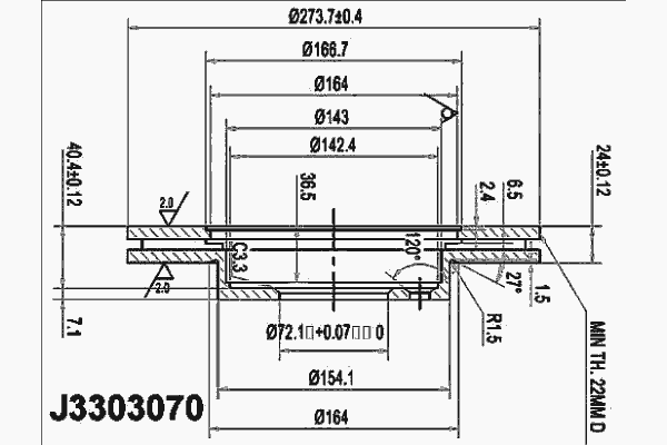 Тормозной диск NIPPARTS J3303070
