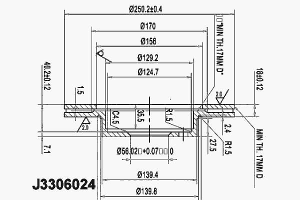Тормозной диск NIPPARTS J3306024