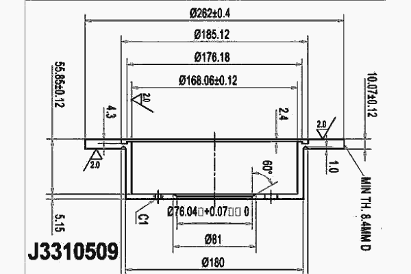 Тормозной диск NIPPARTS J3310509