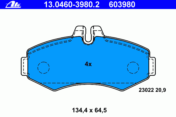 Тормозные колодки ATE 13.0460-3980.2