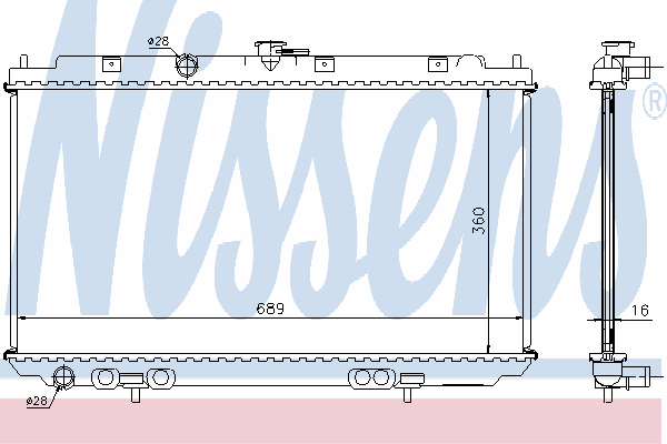 Радиатор охлаждения NISSENS 67344A
