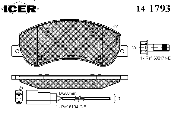 Тормозные колодки ICER 141793