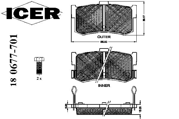 Тормозные колодки ICER 180677-701