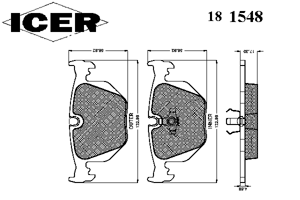 Тормозные колодки ICER 181548