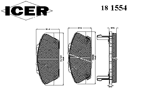 Гальмівні колодки ICER 181554