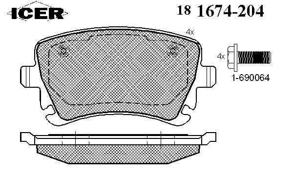 Тормозные колодки ICER 181674-204