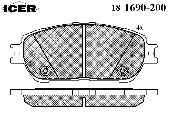 Тормозные колодки ICER 181690-200