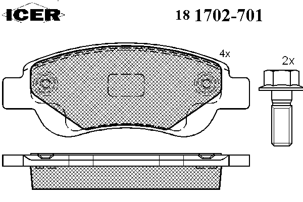 Тормозные колодки ICER 181702-701