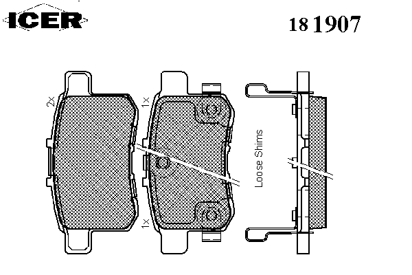 Тормозные колодки ICER 181907