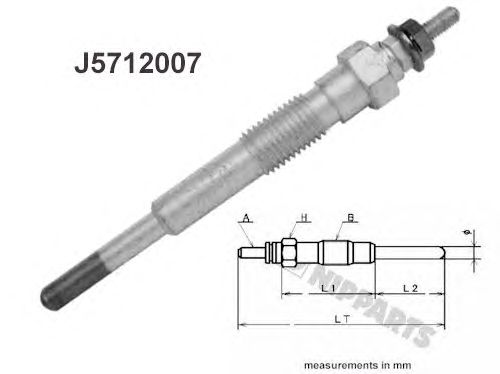 Свеча накала NIPPARTS J5712007