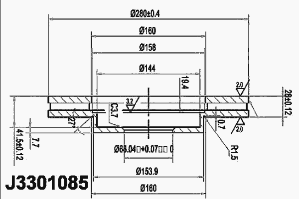 Тормозной диск NIPPARTS J3301085