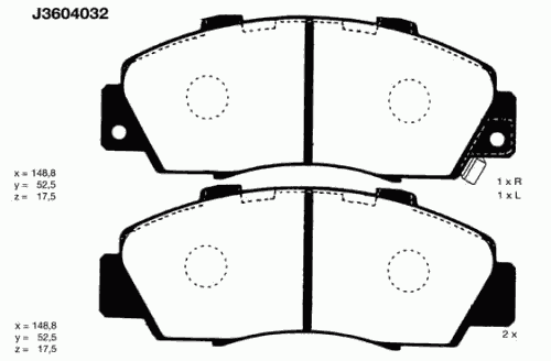 Гальмівні колодки NIPPARTS J3604032