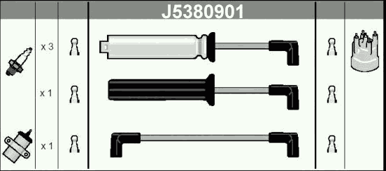 Комплект високовольтних проводів NIPPARTS J5380901