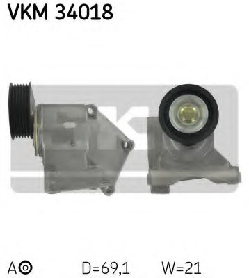 Натяжной ролик поликлинового ремня SKF VKM 34018