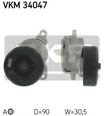 Натяжной ролик поликлинового ремня SKF VKM 34047