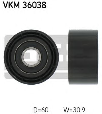 Направляющий / паразитный ролик поликлинового ремня SKF VKM 36038