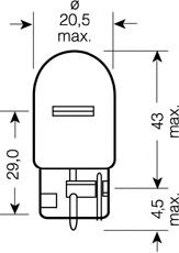 Лампа накаливания OSRAM 7505 (фонарь указателя поворота, фонарь сигнала торможения, задняя противотуманная фара, фара заднего хода, фара дневного освещения)