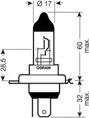 Лампа накаливания OSRAM 64193SUP (фара дальнего света, противотуманная фара)