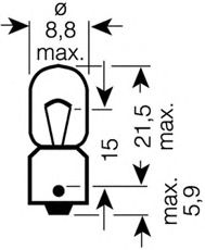 Лампа накаливания OSRAM 3893 (фонарь указателя поворота, противотуманная фара, внутреннее освещение, стояночные огни / габаритные фонари, фонарь освещения номерного знака)